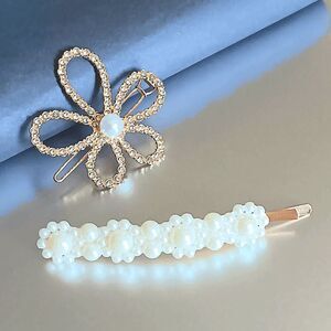 2/$21 *New* 2 Piece Flower Pearl Bobby Pin Hair Accessory